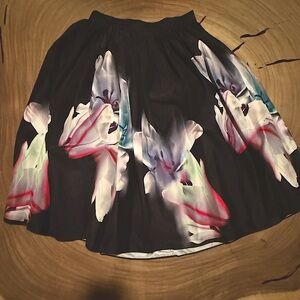 BEBE Floral Black Skirt